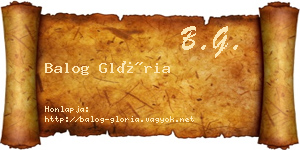 Balog Glória névjegykártya