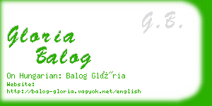 gloria balog business card